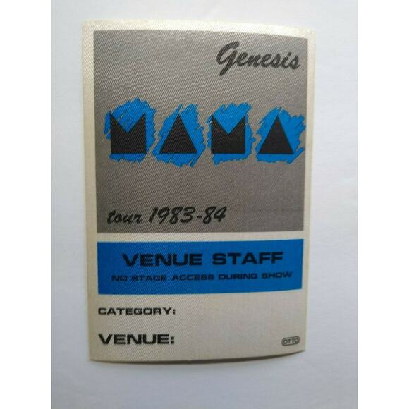 Genesis Mama Backstage Pass Original 1983-84 Concert Tour Pop Rock Music Gift - Picture 2 of 3